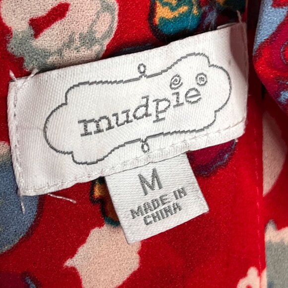 Mud Pie Red Floral Ruffle Tiered Sleeveless Mini Sundress Medium - Picture 3 of 9